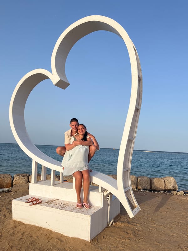 Woman enjoys makeshift swing over water in coastal Egypt