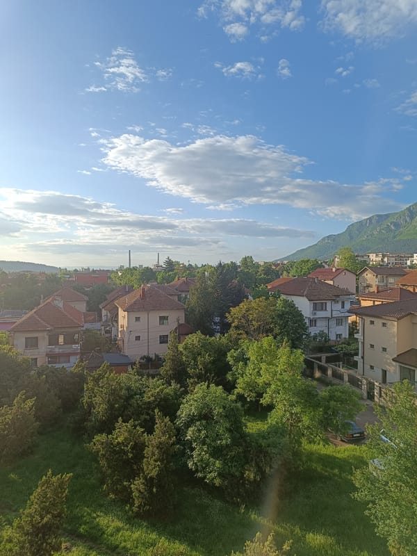 Morning view captured of residential Vratsa, Bulgaria