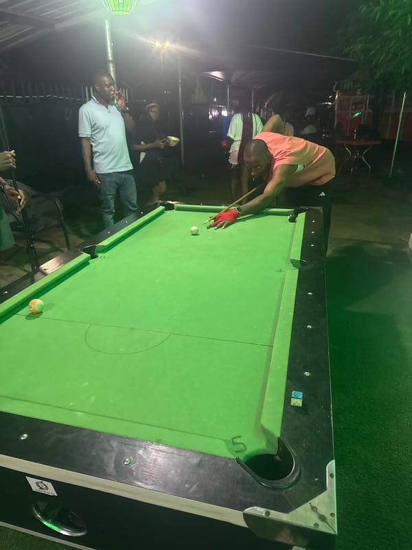 Evening pool game and drinks in Karu, Nigeria