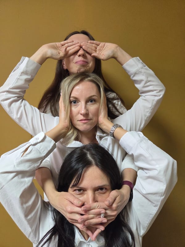 Artistic poses and hair braiding captured in coordinated location