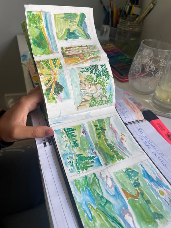 Art showcase featuring sketches and paintings documented in Maidstone