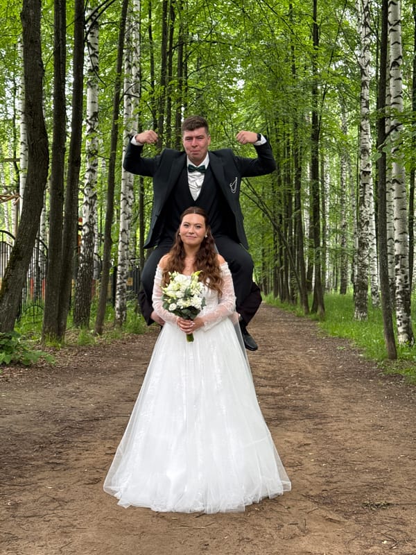 Wedding celebration photoshoot in birch forest, Chaikovsky Russia