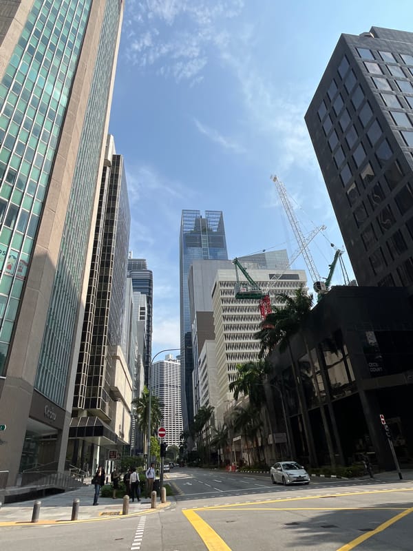 Coffee stall and street life in Singapore's CBD