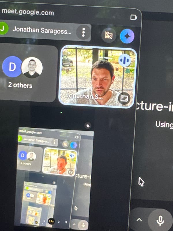 Google Meet video call observed on device in Erba, Italy