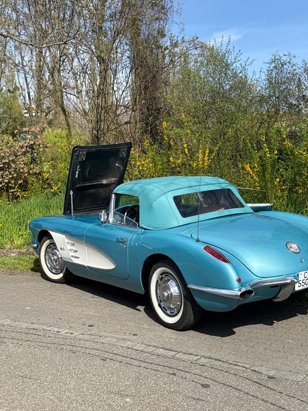 Vintage convertible spotted with door open in Bischheim