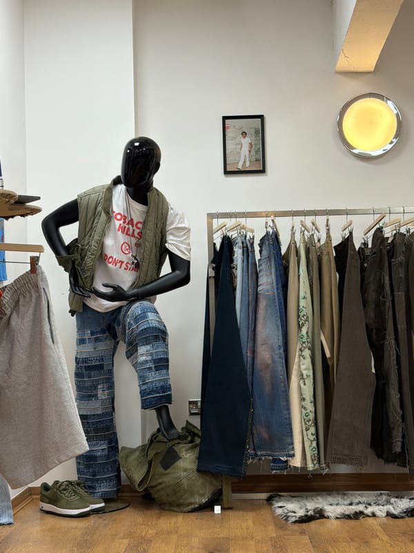 Clothing display observed in London retail space