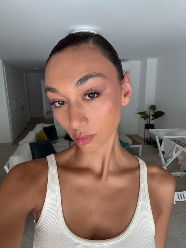 Woman takes selfie in Saint-Martin, France