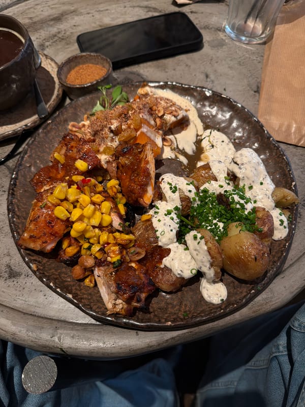 Diner documents lunch at plant-decorated London restaurant