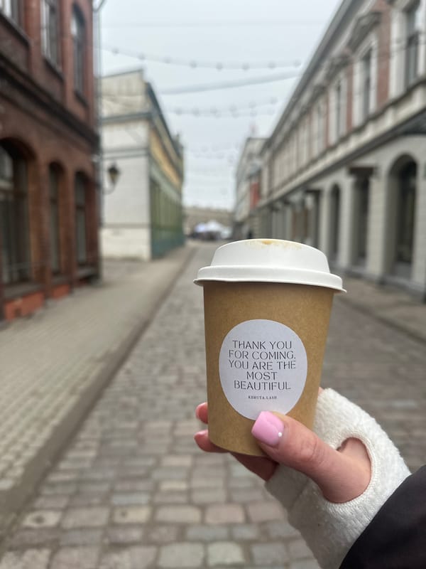 Morning coffee moment captured in Liepaja, Latvia