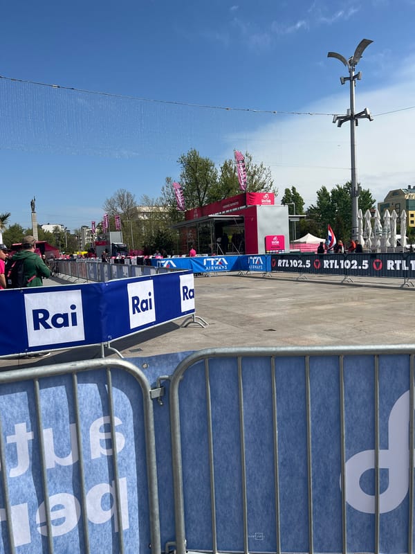 Giro d'Italia 2026 event setup underway in Burgas, Bulgaria
