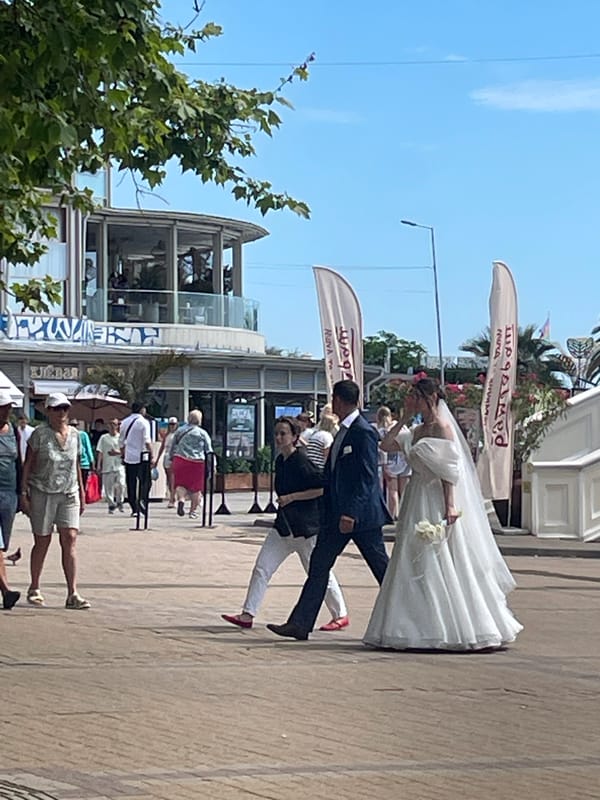 Ordinary life unfolds across Sochi during summer morning hours