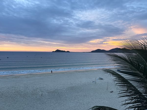 Sunset over Song Cau's quiet shores, Phu Yen, Vietnam