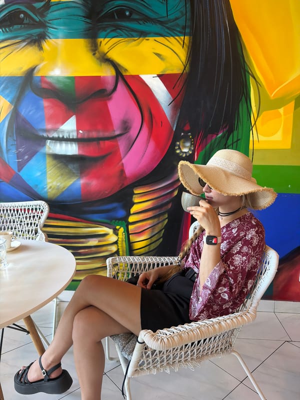 Morning coffee at a vibrant café in Podgorica, Montenegro