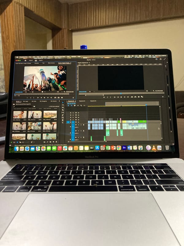 Video editing session documented on MacBook in Quetta