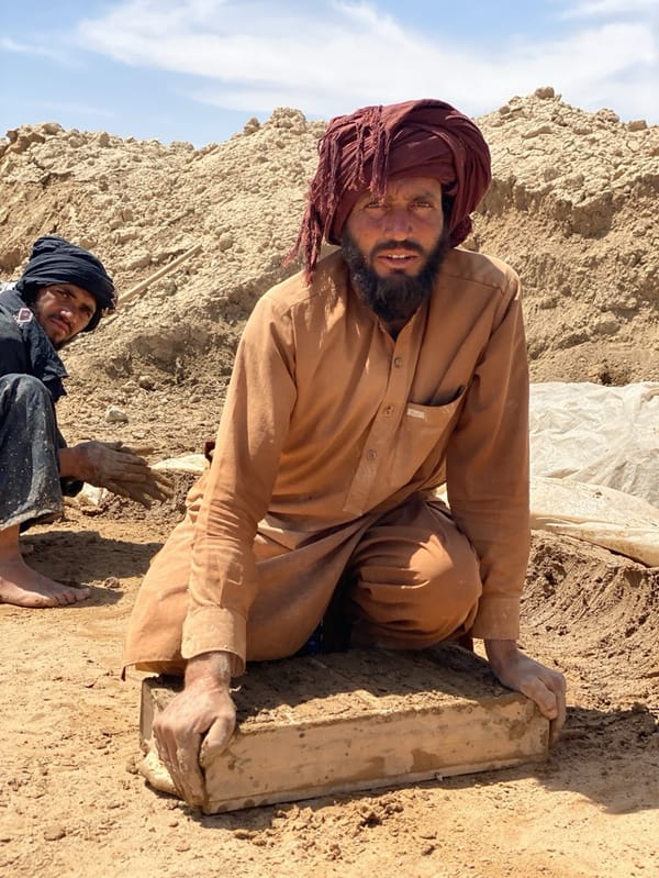Traditional brick-making operations documented in rural Afghanistan