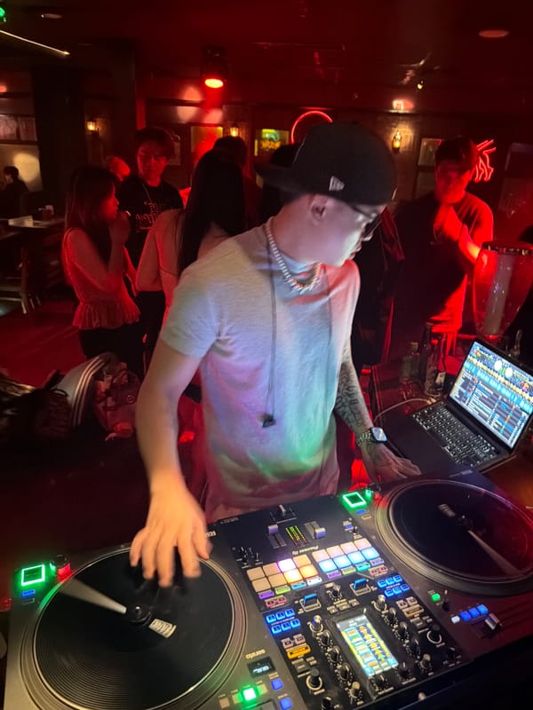 DJ set underway at a Liangjiang nightclub