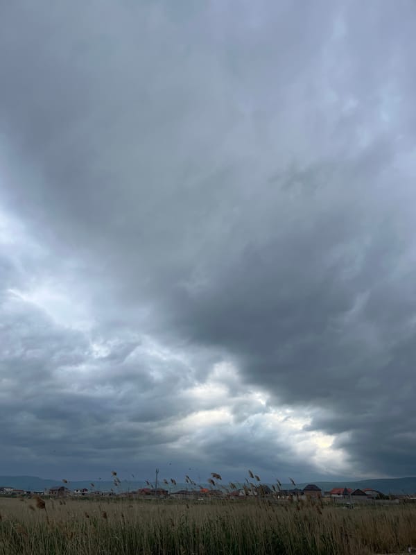 Overcast afternoon landscape documented near Kaspiysk, Russia