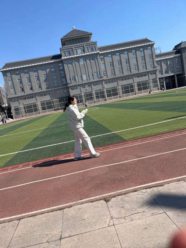 Sports complex documented in Changchun during early morning hours