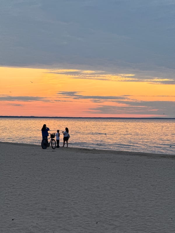 Sunset sky over a quiet Jūrmala beach