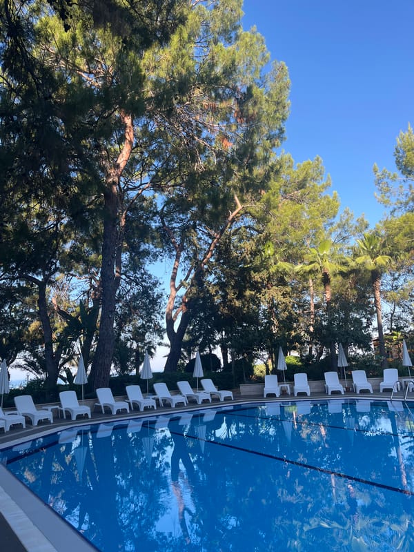 Summer hotel stay in Alanya, poolside and sea views