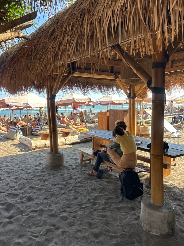 Laid-back morning at a North Kuta beachside bar