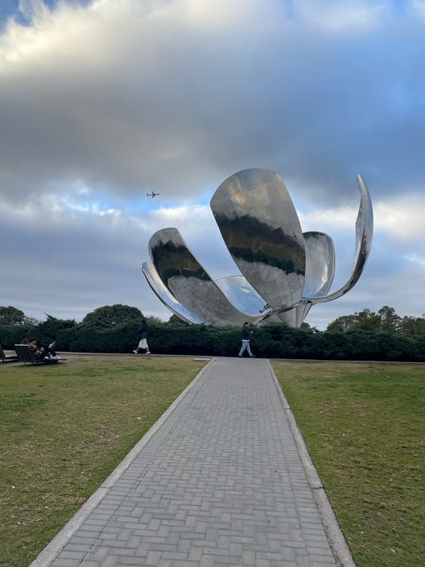 Buenos Aires' iconic metal flower sculpture in Recoleta