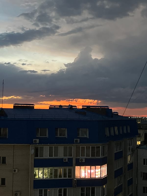 Evening scenes captured in Russian research station settlement
