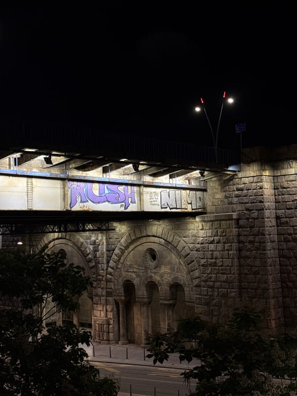 Nighttime documentation of Belgrade architecture and street art