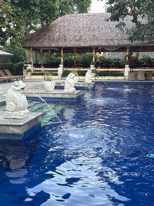 Evening resort leisure documented in Denpasar, Indonesia