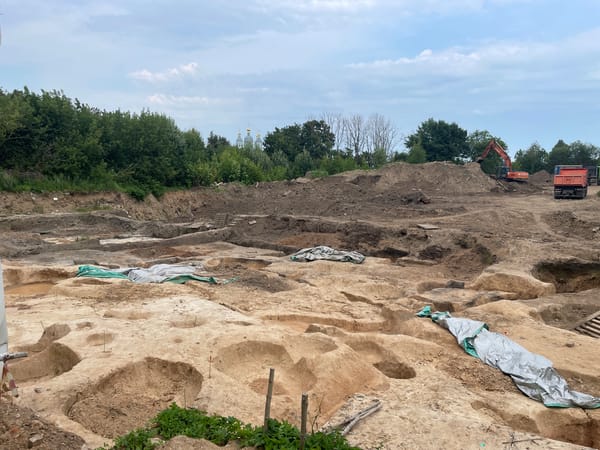 Archaeological dig and surroundings in Sof'ino, Russia