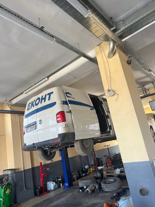 EKONT delivery van spotted at repair shop in Ruse