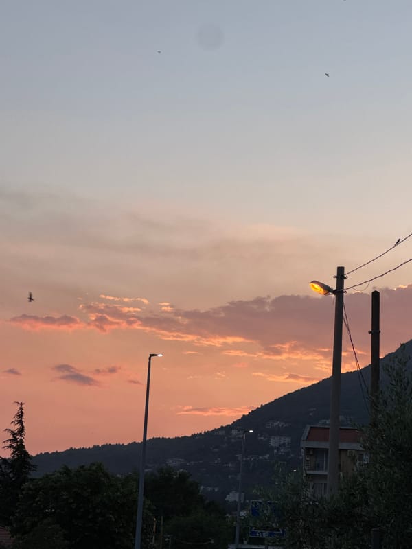 Evening scenes documented across coastal Sutomore, Montenegro