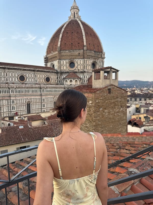 Rooftop views of Florence's Duomo on a June evening