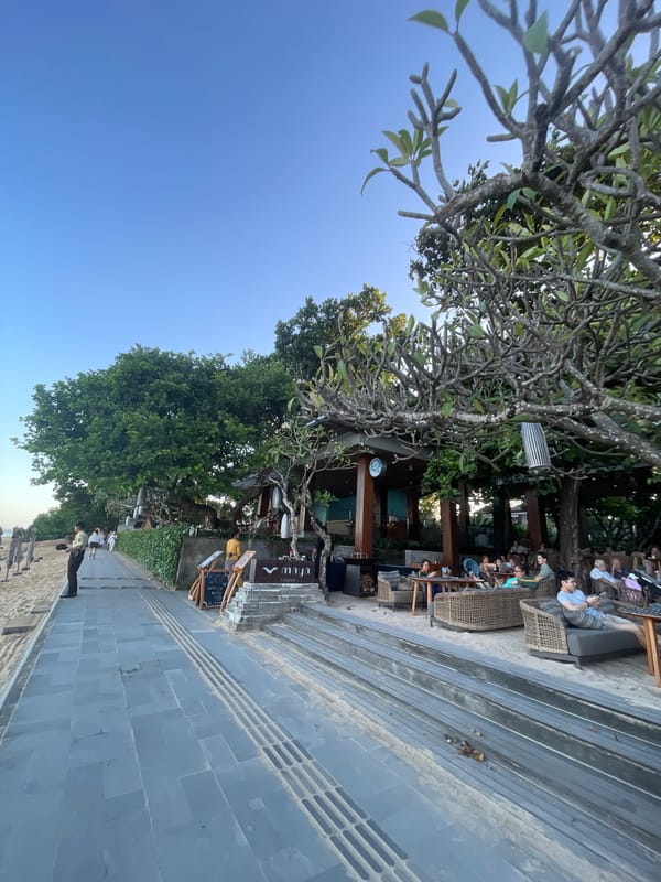 Morning beach life documented across Denpasar, Indonesia tourist areas