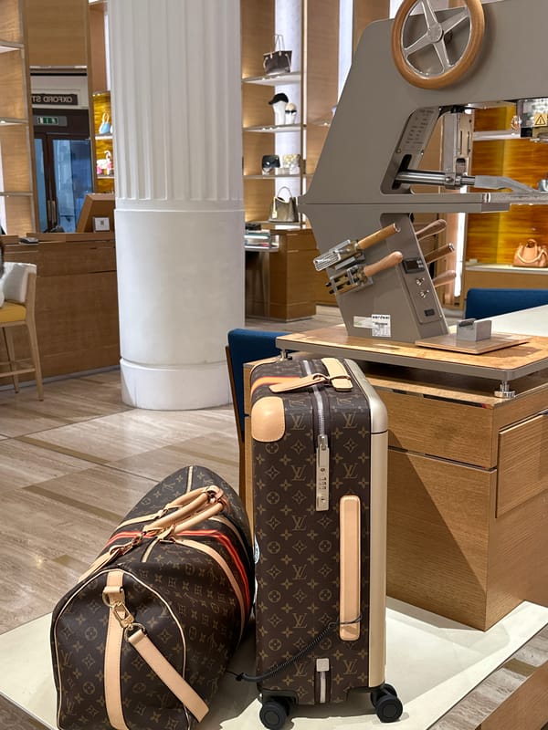 Luxury fashion displays documented across London retail locations