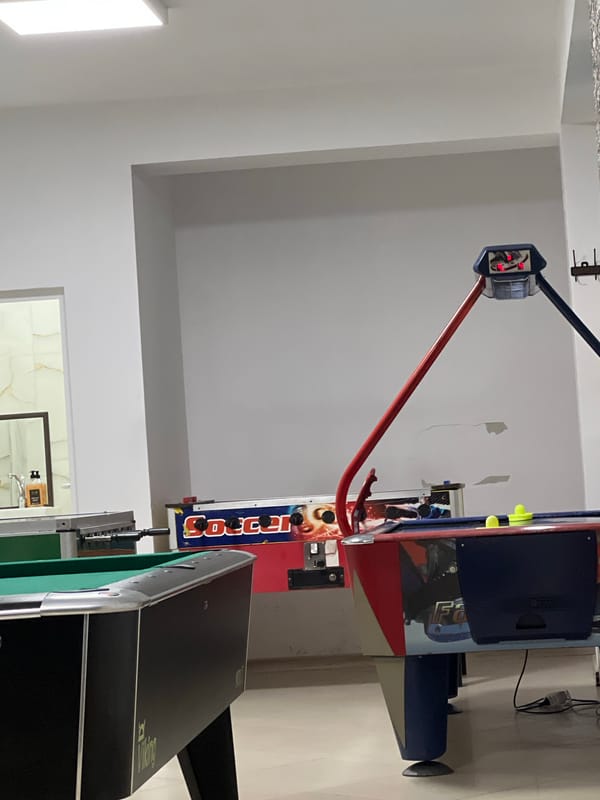 Game room evening captured in Gotse Delchev, Bulgaria