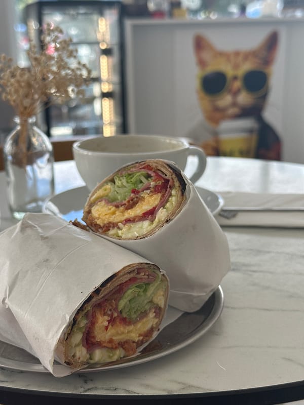 Breakfast sandwiches photographed in Datça, Turkey