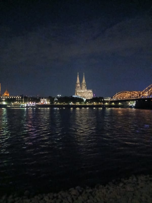 Cologne Cathedral and Hohenzollern Bridge at dusk and night