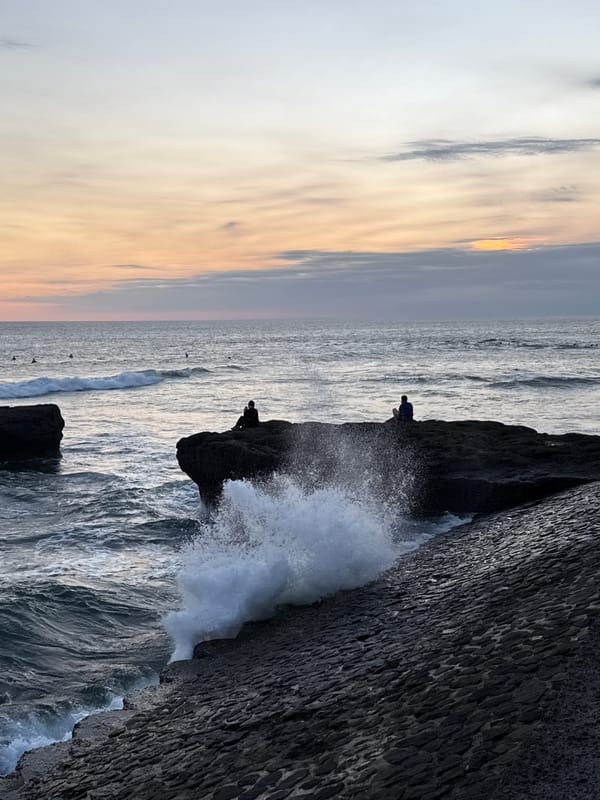 Woman documents evening outing in North Kuta, Indonesia