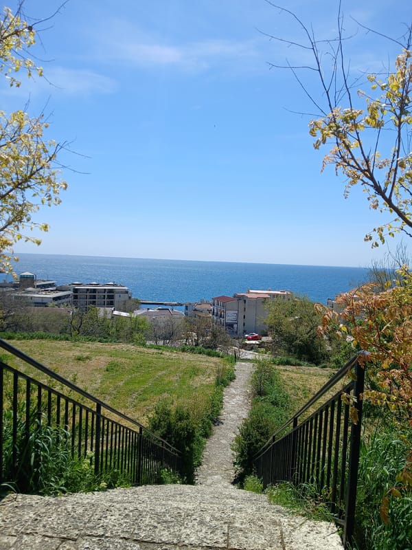 Spring morning coastal views captured across Balchik, Bulgaria