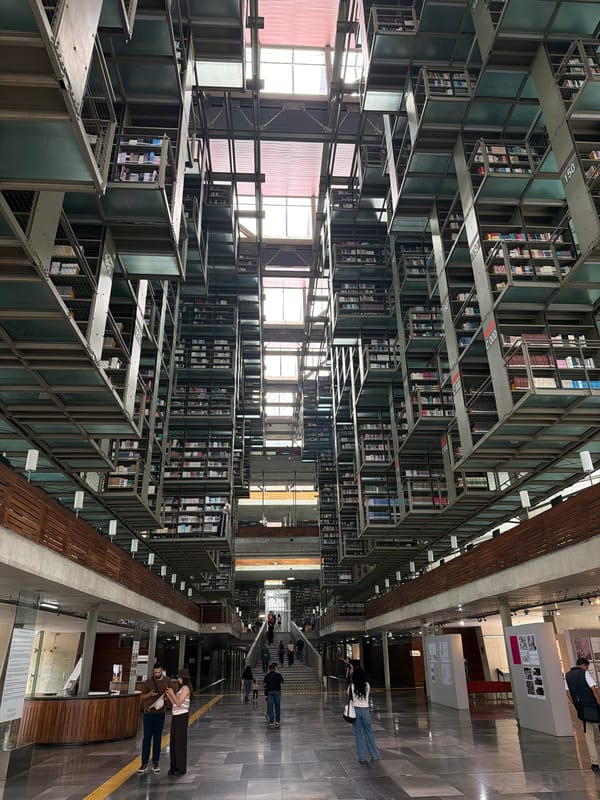 Inside UNAM's Central Library, Mexico City