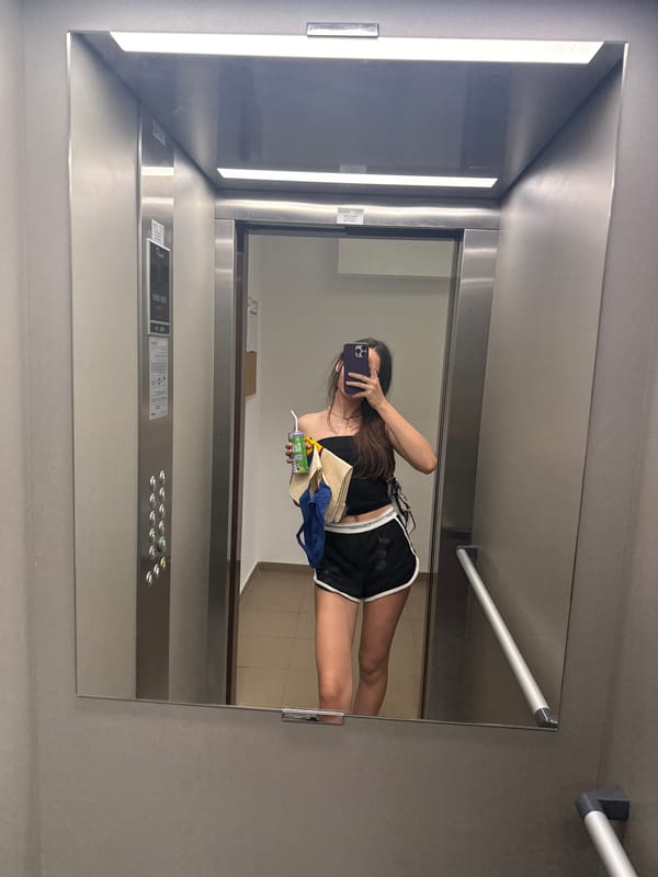 Woman Takes Elevator Selfie in Plovdiv