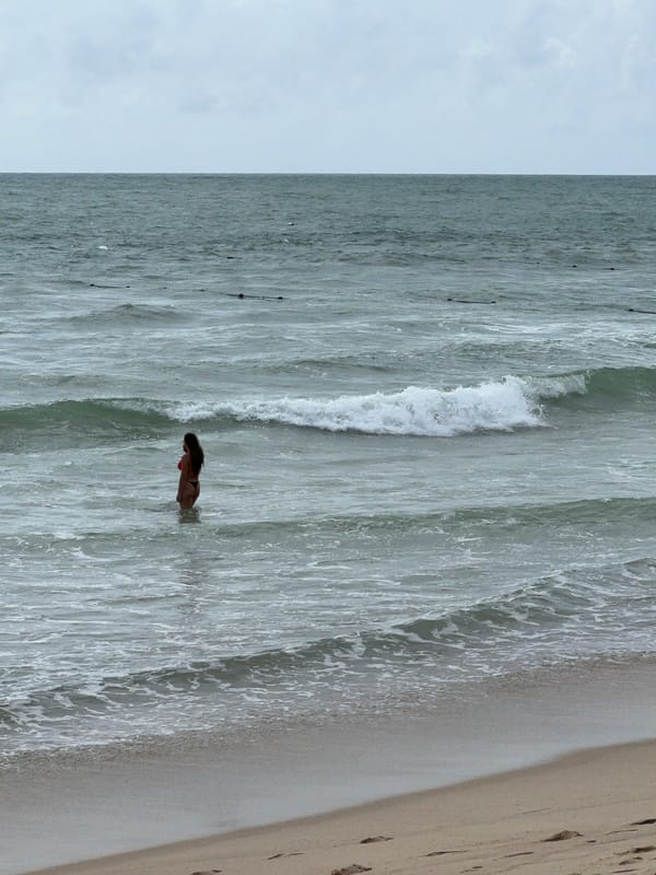 Overcast morning beach life at Choeng Thale, Phuket