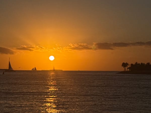 Vibrant sunset photographed over Key West ocean