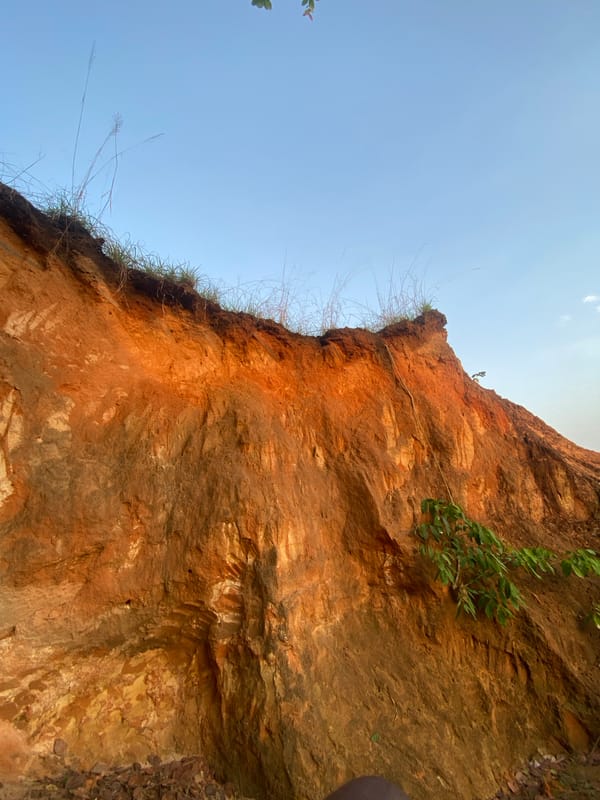 Truck parked perilously near cliff edge in Achara, Nigeria