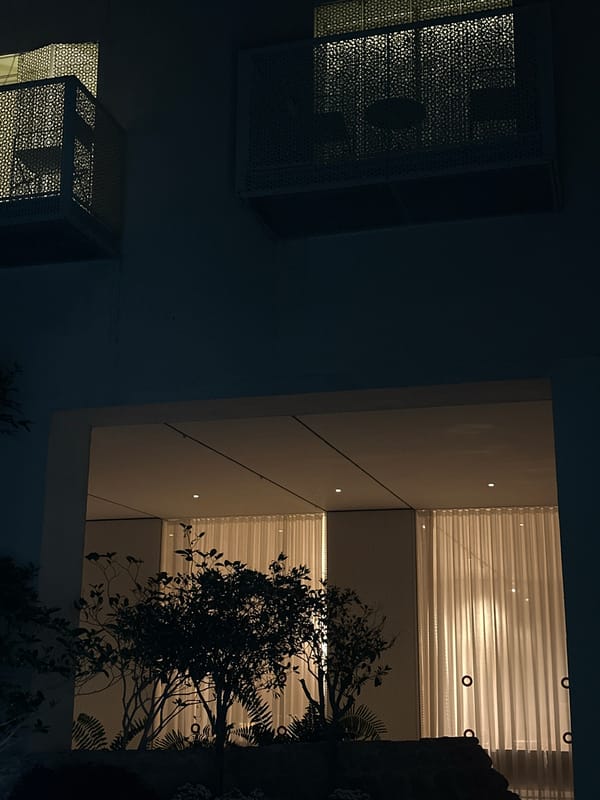 Modern building photographed at night in Tel-Aviv