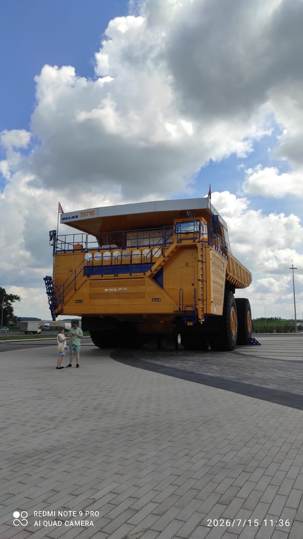 BelAZ 75710 mining truck on public display in Minsk