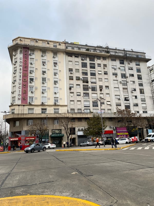 Buenos Aires morning: architecture viewing and McDonald's breakfast documented