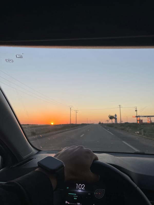 Driver travels 102 km/h on Morocco road at sunset