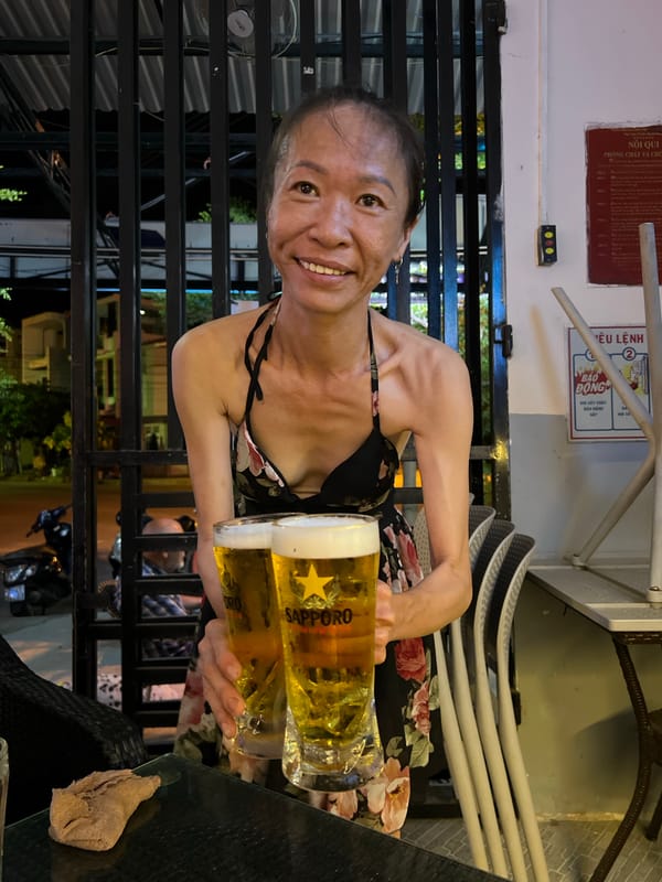 Bar night in Nha Trang: pool, beers, and a Dalmatian